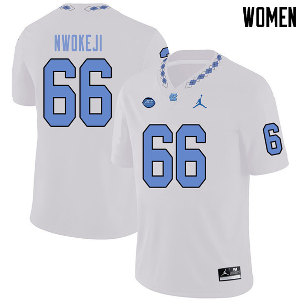 Jordan Brand Women #66 Tobechi Nwokeji North Carolina Tar Heels College Football Jerseys Sale-White